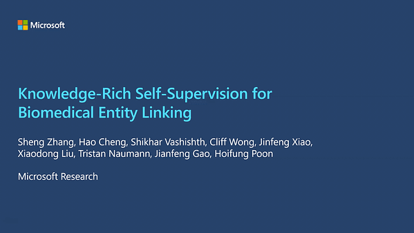 Knowledge-Rich Self-Supervision for Biomedical Entity Linking