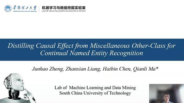 Distilling Causal Effect from Miscellaneous Other-Class for Continual Named Entity Recognition