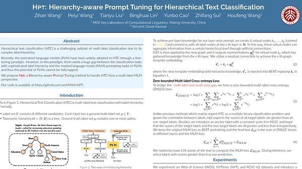 HPT: Hierarchy-aware Prompt Tuning for Hierarchical Text Classification