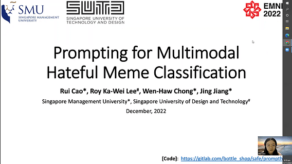Prompting for Multimodal Hateful Meme Classification