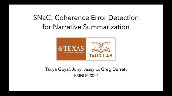 SNaC: Coherence Error Detection for Narrative Summarization