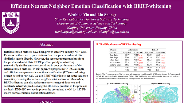 Efficient Nearest Neighbor Emotion Classification with BERT-whitening