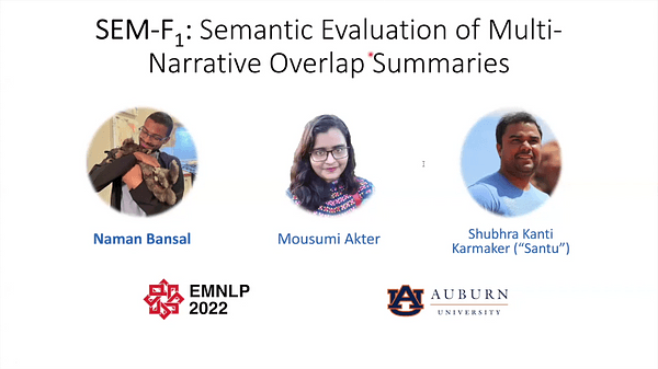SEM-F1: an Automatic Way for Semantic Evaluation of Multi-Narrative Overlap Summaries at Scale