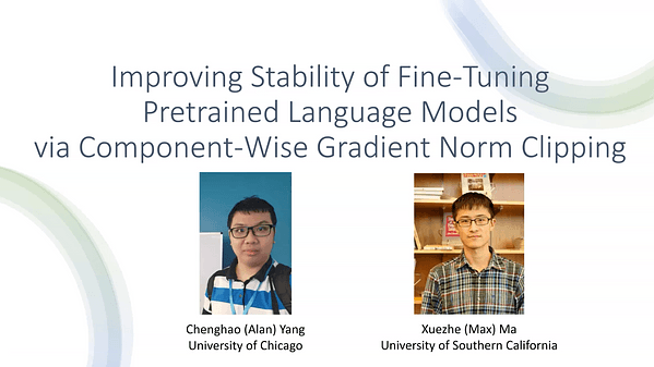 Improving Stability of Fine-Tuning Pretrained Language Models via Component-Wise Gradient Norm Clipping