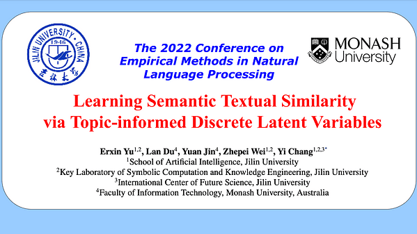 Learning Semantic Textual Similarity via Topic-informed Discrete Latent Variables