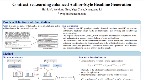 Contrastive Learning enhanced Author-Style Headline Generation