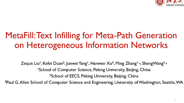MetaFill: Text Infilling for Meta-Path Generation on Heterogeneous Information Networks