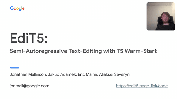 EdiT5: Semi-Autoregressive Text Editing with T5 Warm-Start