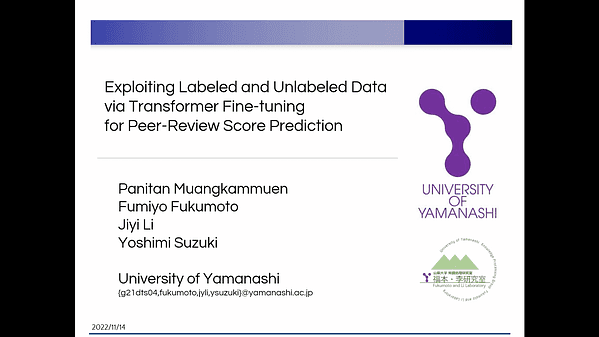 Exploiting Labeled and Unlabeled Data via Transformer Fine-tuning for Peer-Review Score Prediction