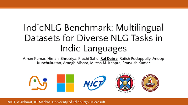 IndicNLG Benchmark: Multilingual Datasets for Diverse NLG Tasks in Indic Languages