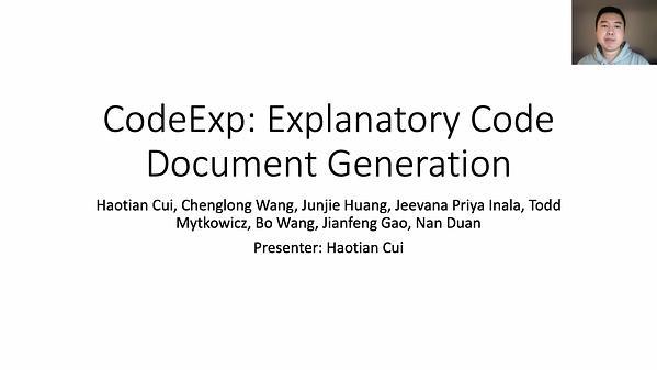 CodeExp: Explanatory Code Document Generation
