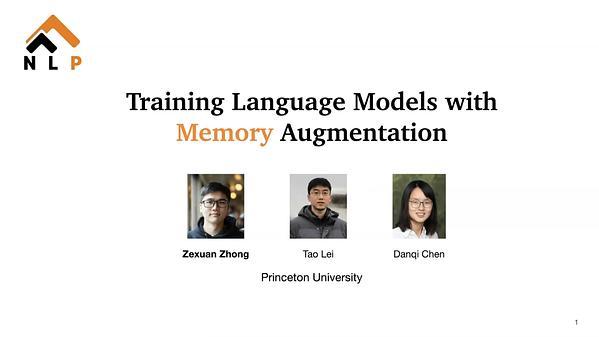 Training Language Models with Memory Augmentation