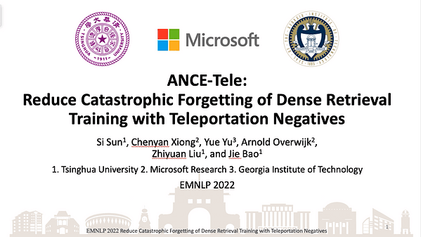 Reduce Catastrophic Forgetting of Dense Retrieval Training with Teleportation Negatives