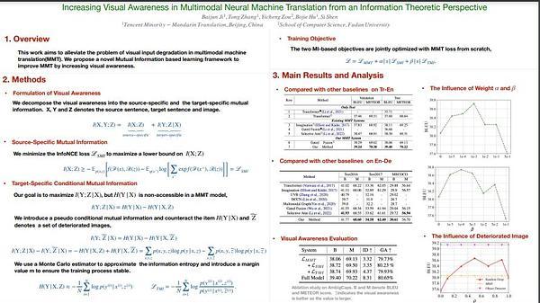 Increasing Visual Awareness in Multimodal Neural Machine Translation from an Information Theoretic Perspective