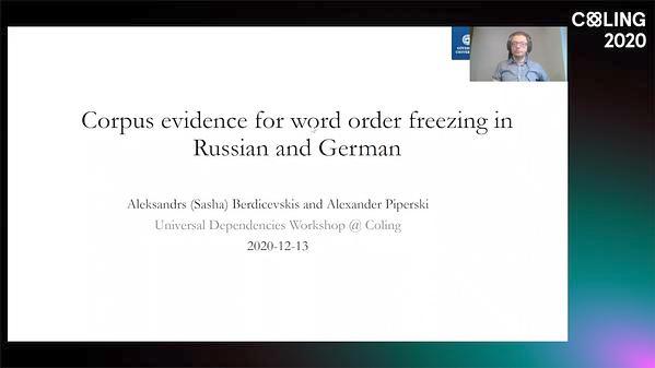Corpus evidence for word order freezing in Russian and German