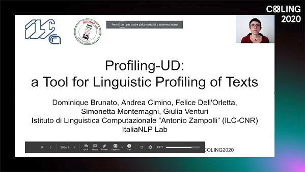 Profiling--UD: a Tool for Linguistic Profiling of Texts