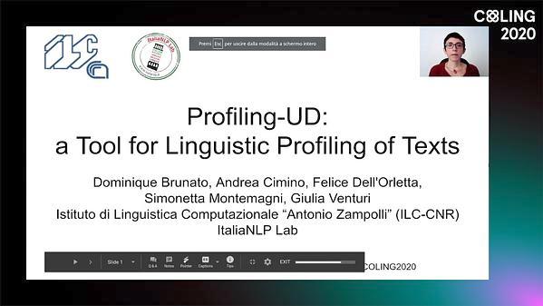 Profiling--UD: a Tool for Linguistic Profiling of Texts