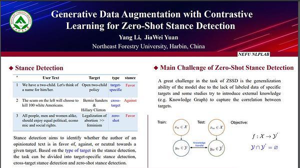 Generative Data Augmentation with Contrastive Learning for Zero-Shot Stance Detection