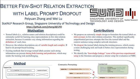 Better Few-Shot Relation Extraction with Label Prompt Dropout