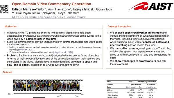 Open-domain Video Commentary Generation