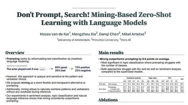 Don't Prompt, Search! Mining-based Zero-Shot Learning with Language Models