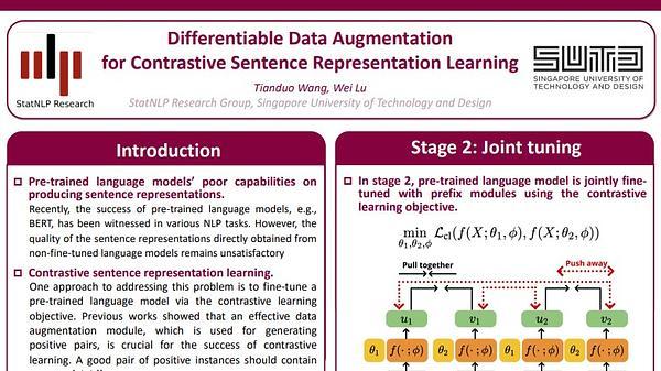 Differentiable Data Augmentation for Contrastive Sentence Representation Learning