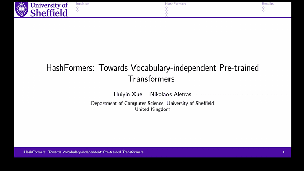 HashFormers: Towards Vocabulary-independent Pre-trained Transformers