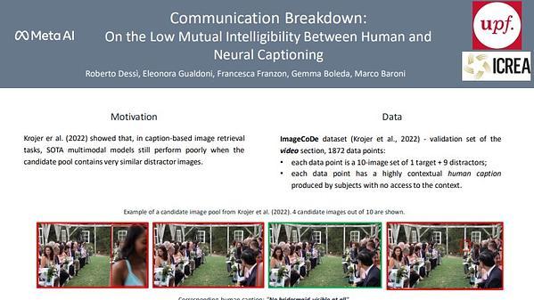 Communication breakdown: On the low mutual intelligibility between human and neural captioning