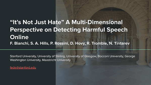"It's Not Just Hate": A Multi-Dimensional Perspective on Detecting Harmful Speech Online