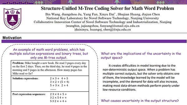 Structure-Unified M-Tree Coding Solver for Math Word Problem