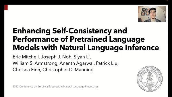 Enhancing Self-Consistency and Performance of Pre-Trained Language Models through Natural Language Inference