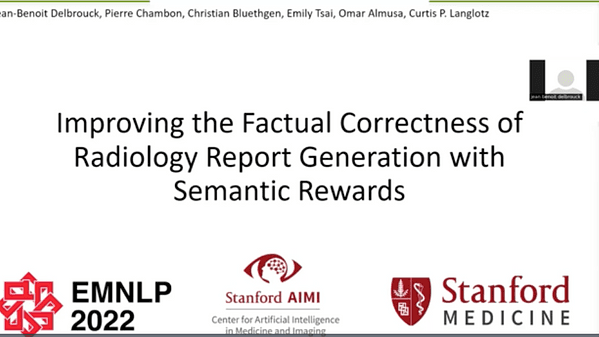 Improving the Factual Correctness of Radiology Report Generation with Semantic Rewards