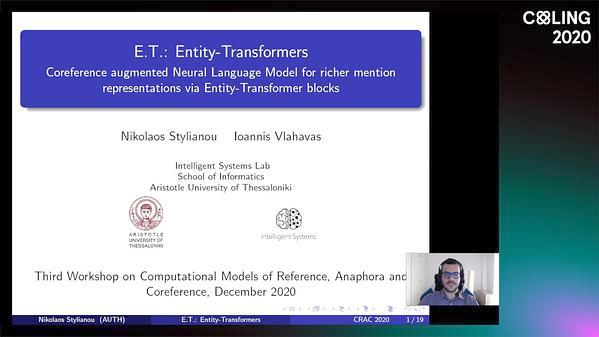 E.T.: Entity-Transformers. Coreference augmented Neural Language Model for richer mention representations via Entity-Transformer blocks