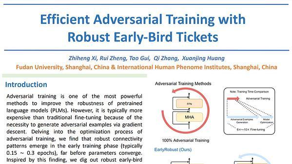 Efficient Adversarial Training with Robust Early-Bird Tickets
