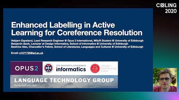 Enhanced Labelling in Active Learning for Coreference Resolution