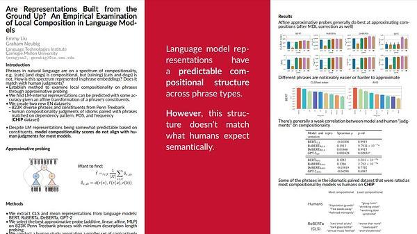 Are representations built from the ground up? An empirical examination of local composition in language models