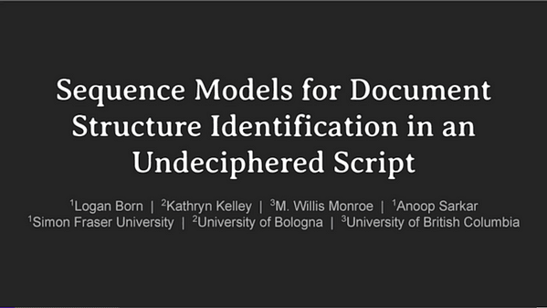 Sequence Models for Document Structure Identification in an Undeciphered Script