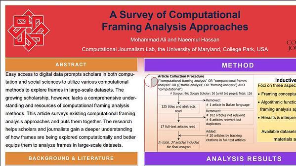 A Survey of Computational Framing Analysis Approaches