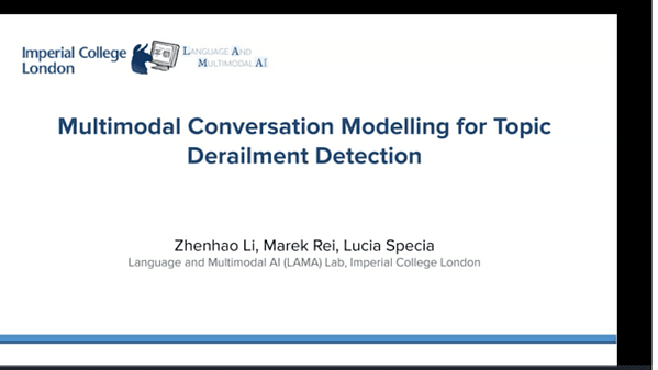 Multimodal Conversation Modelling for Topic Derailment Detection