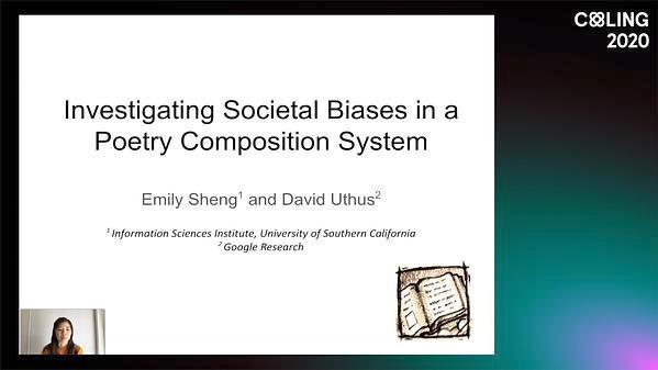 Investigating Societal Biases in a Poetry Composition System