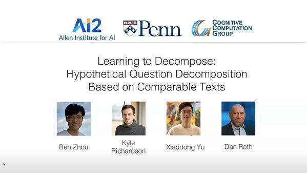 Learning to Decompose: Hypothetical Question Decomposition Based on Comparable Texts