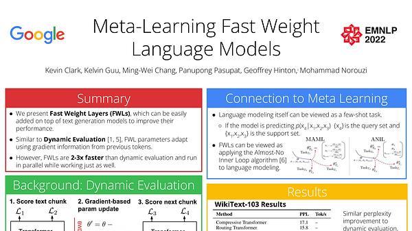 Meta-Learning Fast Weight Language Models