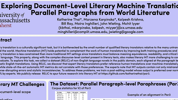 Exploring Document-Level Literary Machine Translation with Parallel Paragraphs from World Literature