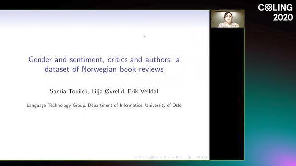 Gender and sentiment, critics and authors: a dataset of Norwegian book reviews
