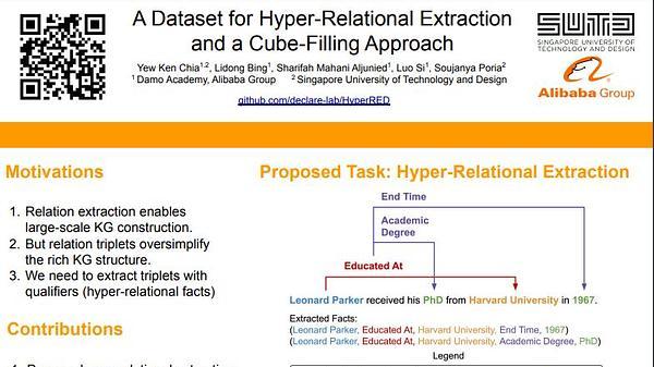 A Dataset for Hyper-Relational Extraction and a Cube-Filling Approach