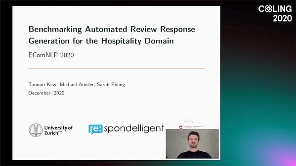 Benchmarking Automated Review Response Generation for the Hospitality Domain