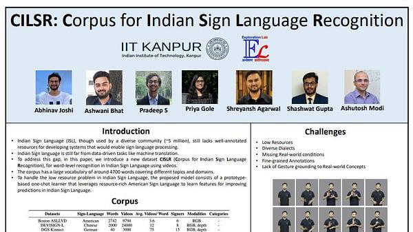 CISLR: Corpus for Indian Sign Language Recognition