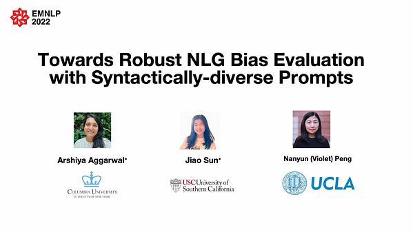Towards Robust NLG Bias Evaluation with Syntactically-diverse Prompts