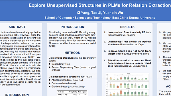Explore Unsupervised Structures in Pretrained Models for Relation Extraction