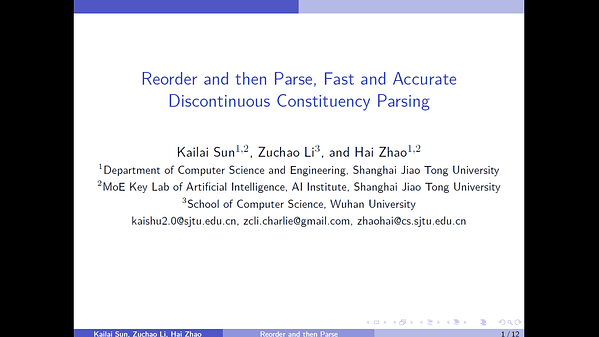Reorder and then Parse, Fast and Accurate Discontinuous Constituency Parsing